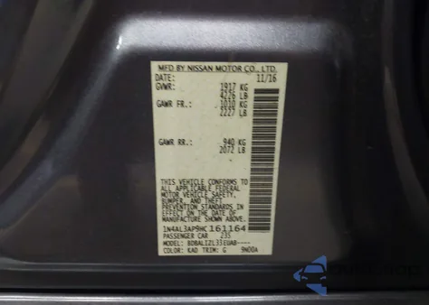 2017 Nissan Altima 2.5 Sv z USA, uszkodzony, nr VIN 1N4AL3AP9HC161164